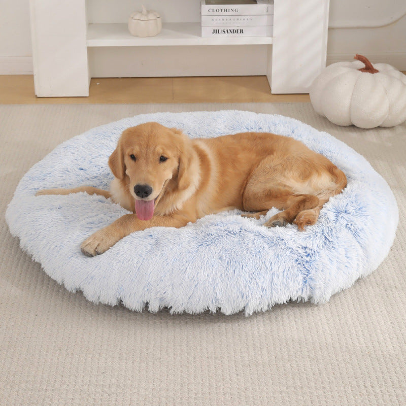 Round Plush Warm Pet Bed Comfortable Sleeping Mat House