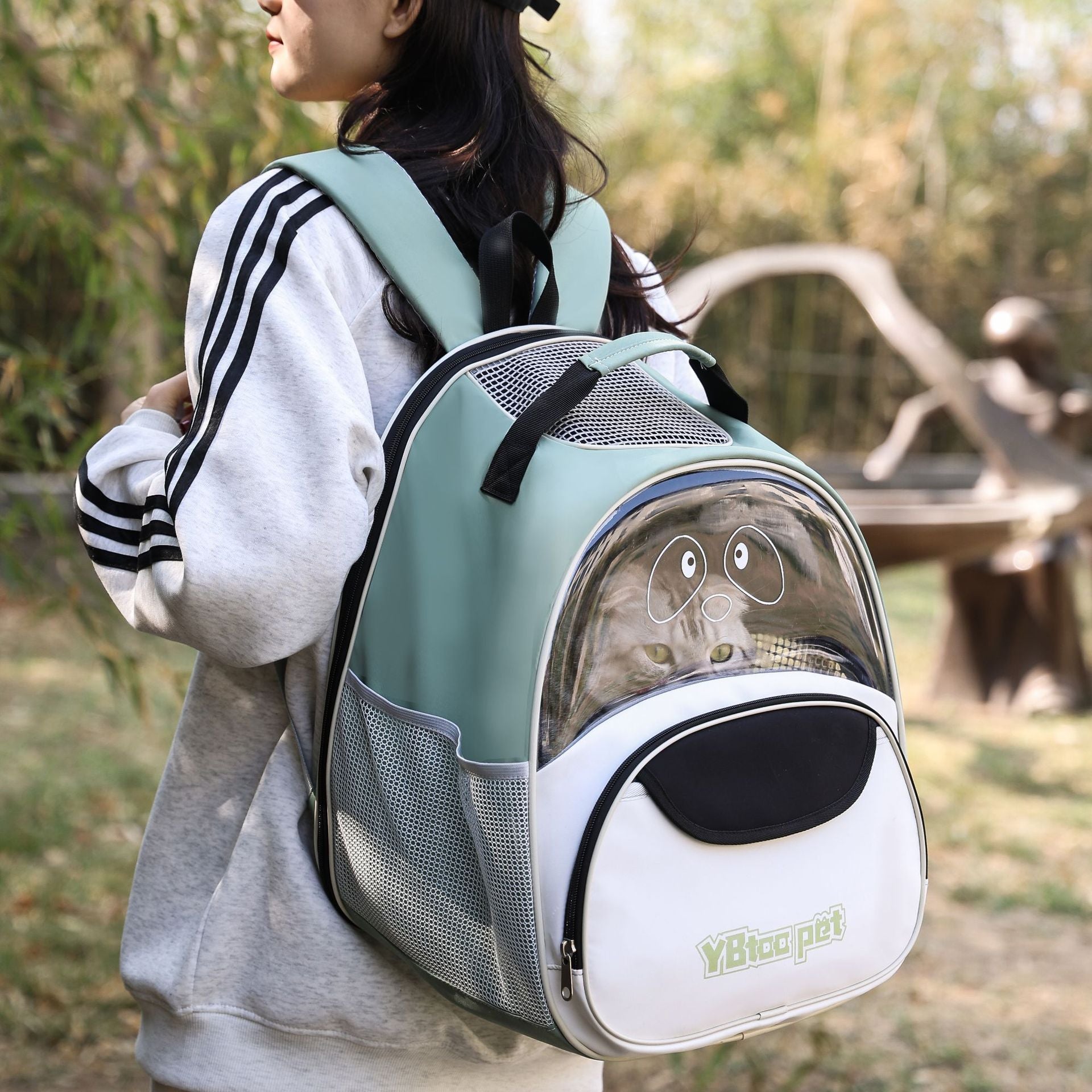 Pet Oxford Cloth Breathable Large Capacity Backpack Bag