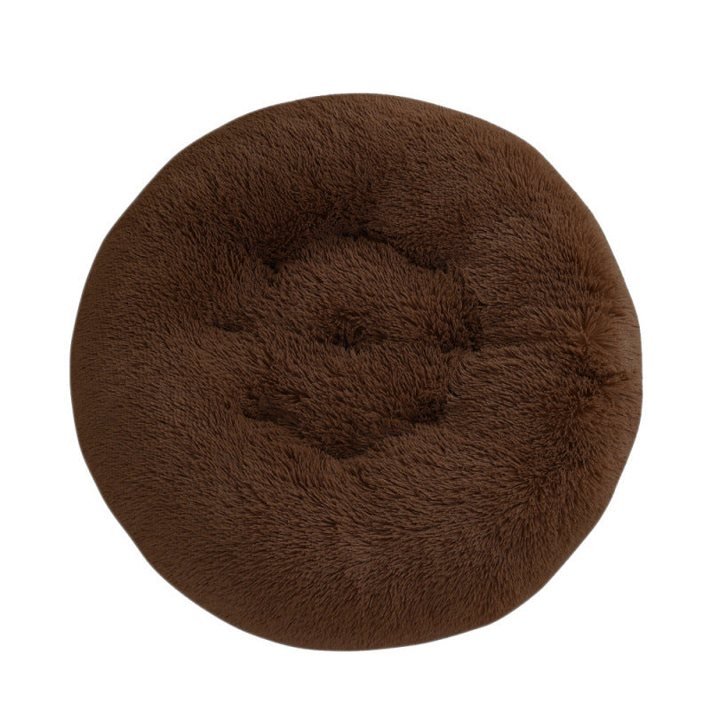 Round Plush Warm Pet Bed Comfortable Sleeping Mat House