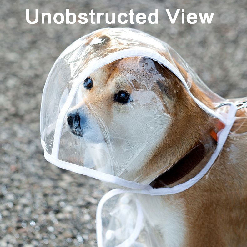 Transparent Waterproof Pet Raincoat With Hood