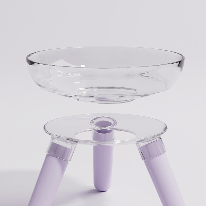Transparent Glass Pet Feeding And Drinking Bowl Set