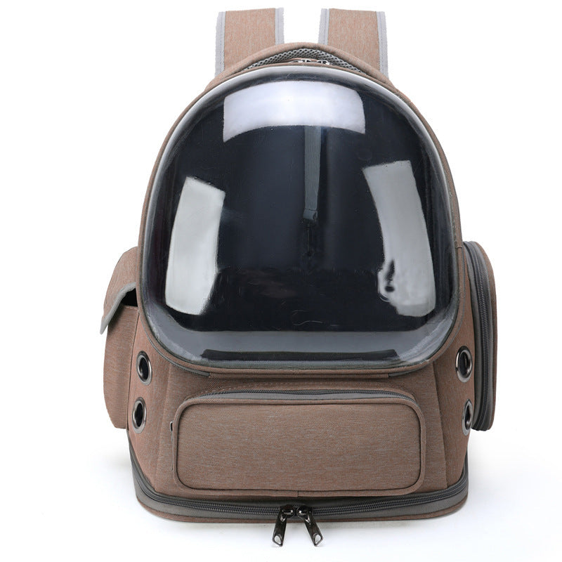 Transparent Portable Pet Backpack With Capsule Design