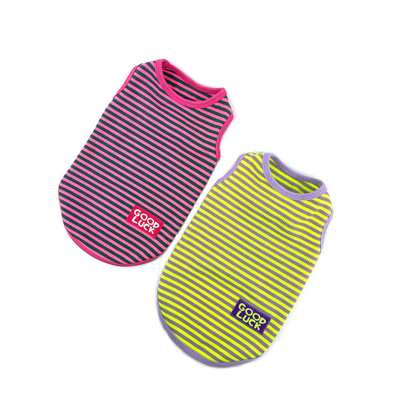 Cool Breathable Striped Pet Vest Clothing