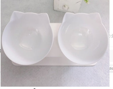 Non Slip Double Pet Bowl With Raised Neck Support Stand