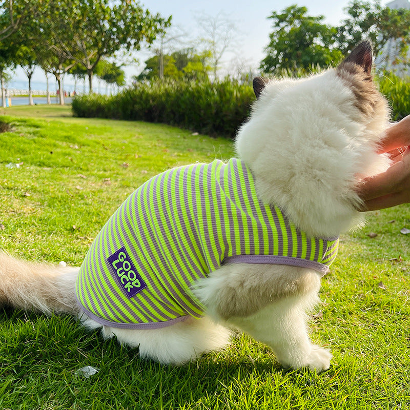 Cool Breathable Striped Pet Vest Clothing
