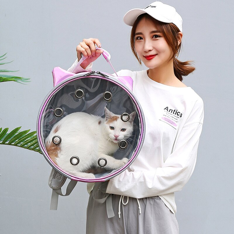 Transparent Portable Pet Carrier Backpack With Breathable Design