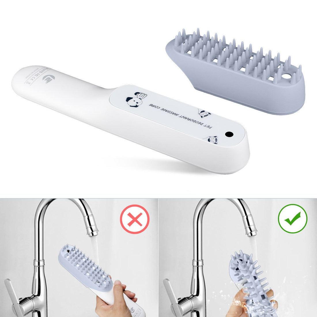 Silicone Pet Grooming Massage and Fur Removal Brush