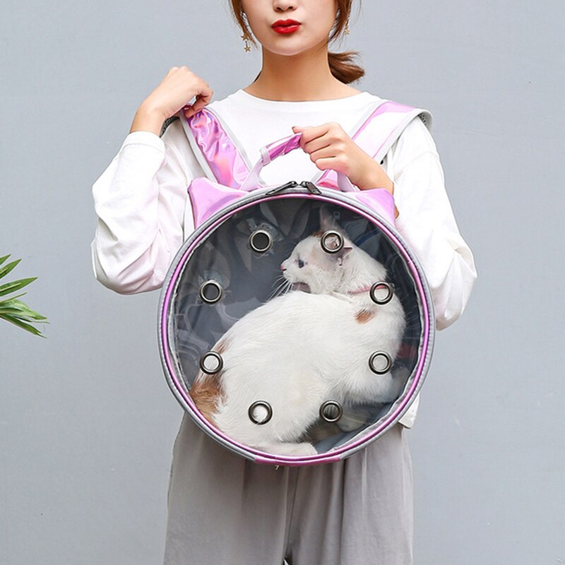 Transparent Portable Pet Carrier Backpack With Breathable Design