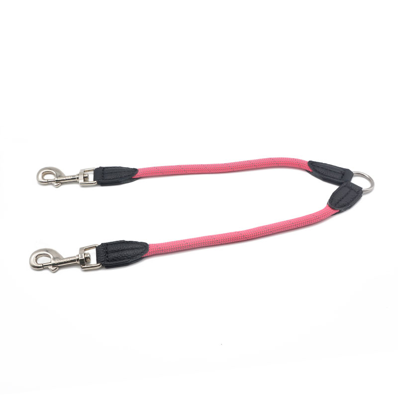 Reflective Dual Head Nylon Pet Leash For Two Pets