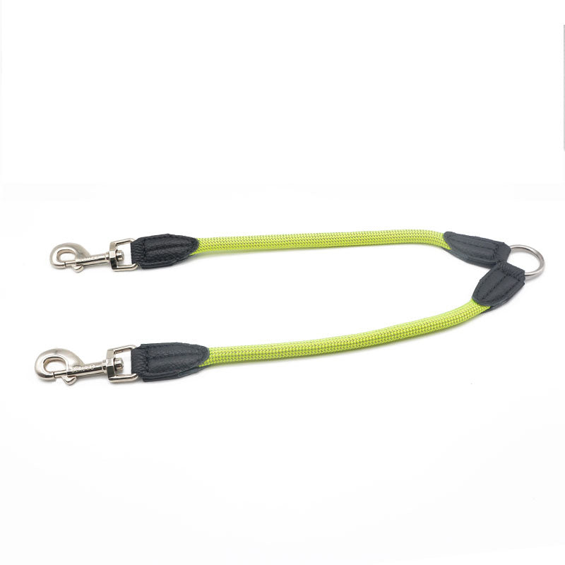Reflective Dual Head Nylon Pet Leash For Two Pets