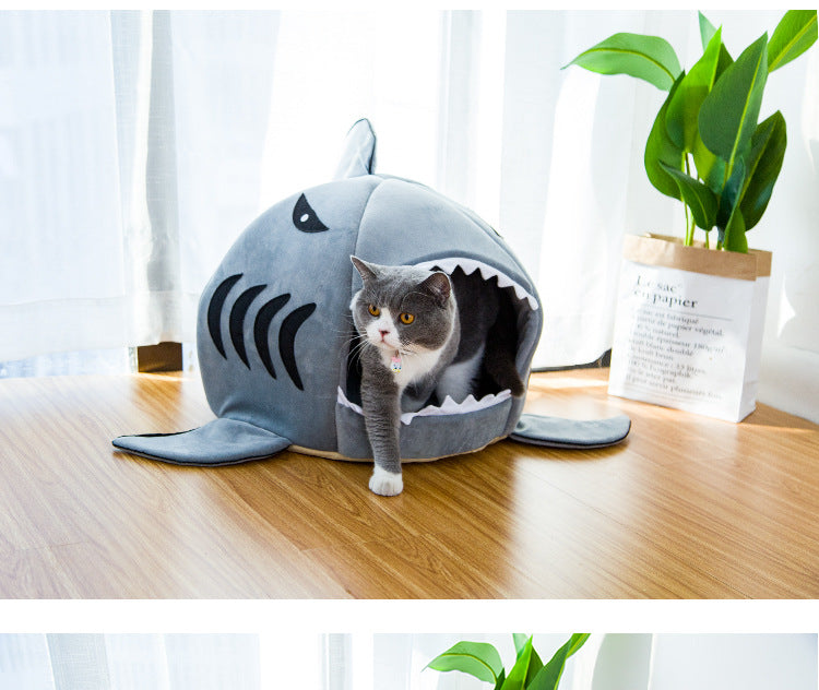 Creative Dual Purpose Shark Pet Bed Warm And Comfortable