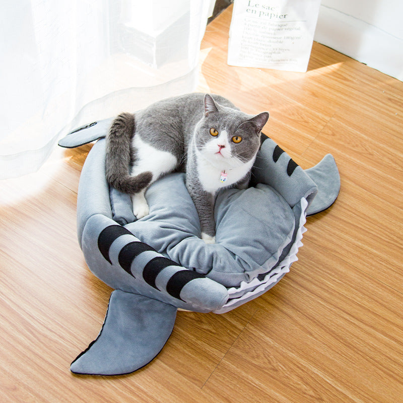 Creative Dual Purpose Shark Pet Bed Warm And Comfortable