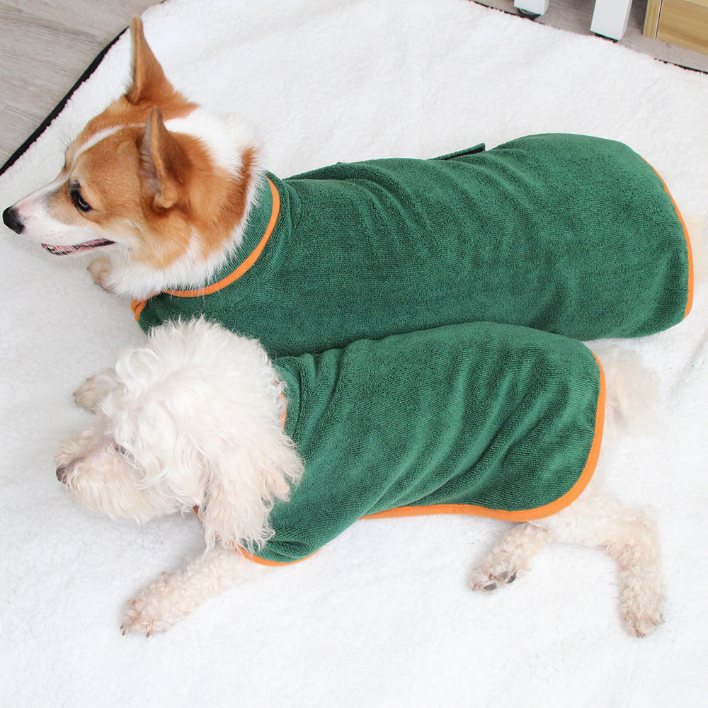 Pet Bathing Robe Shirt with Tucked Waist