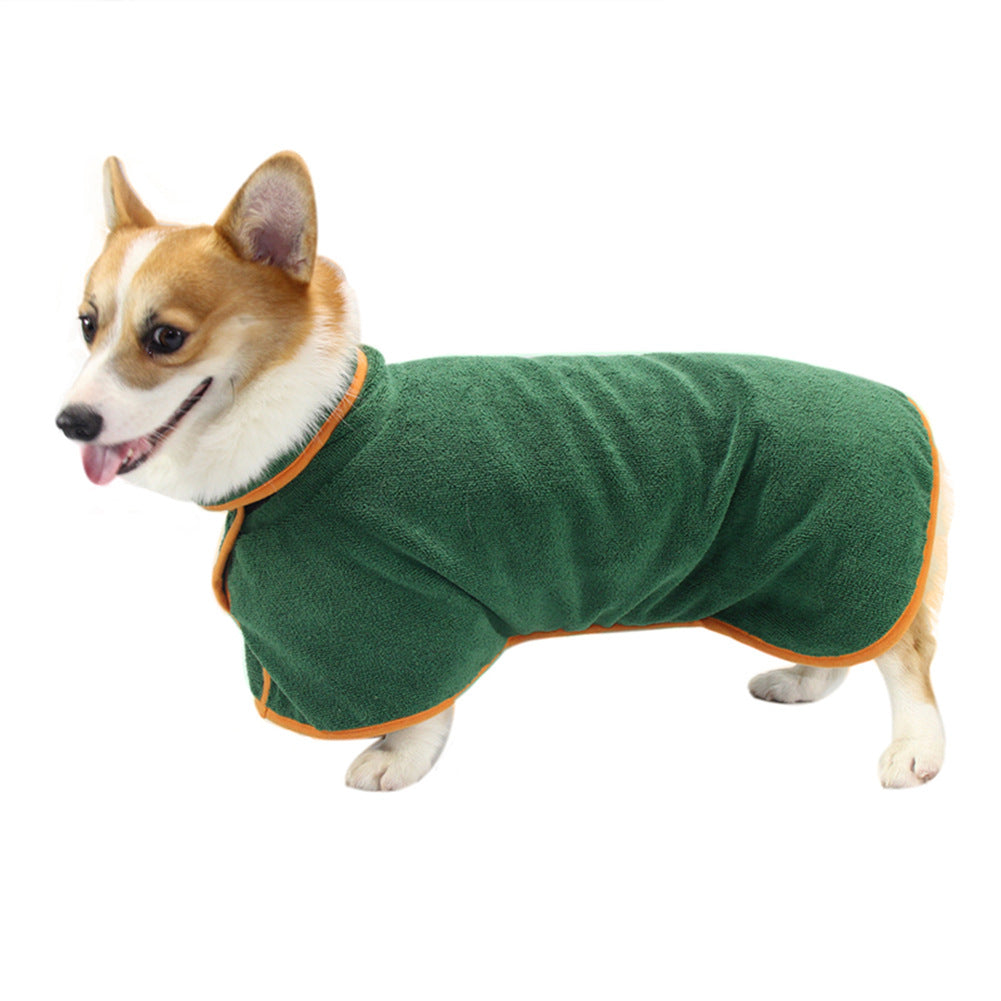 Pet Bathing Robe Shirt with Tucked Waist