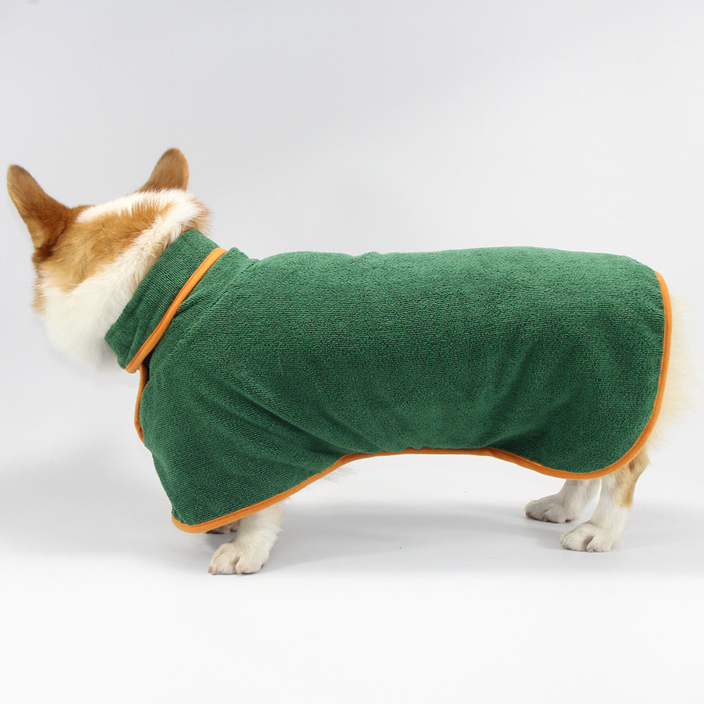 Pet Bathing Robe Shirt with Tucked Waist