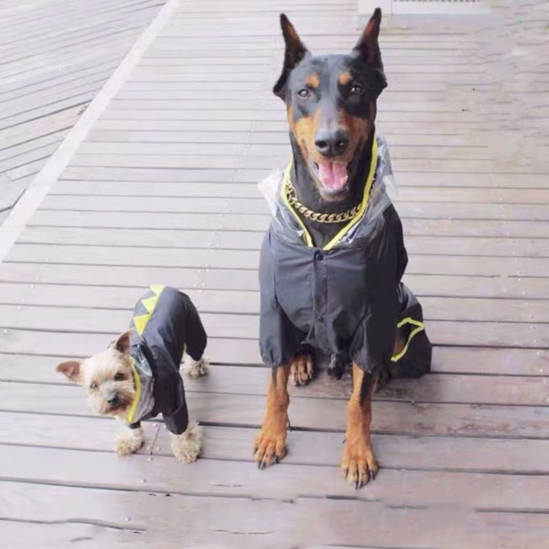 Lightweight Waterproof Pet Raincoat With Reflective Safety Hood