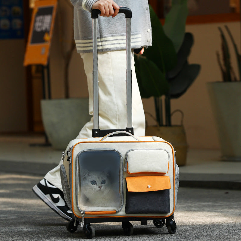 Stylish Anti Stress Pet Backpack Trolley Carrier Bag