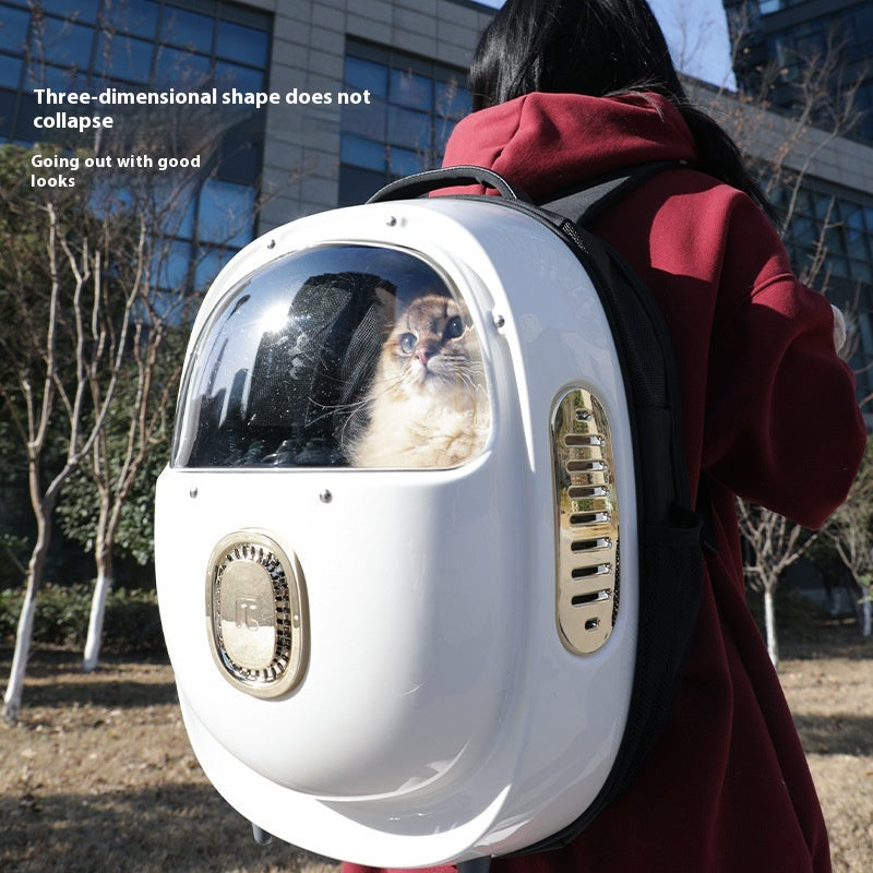 Pet Backpack With Half Window Heating And Airflow System