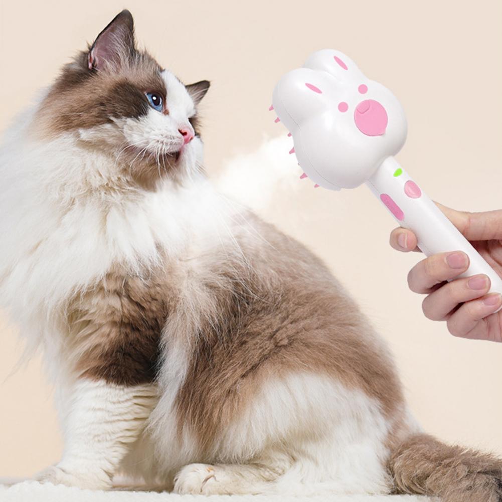 Rechargeable Self-Cleaning Pet Steam Brush For Grooming And Shedding