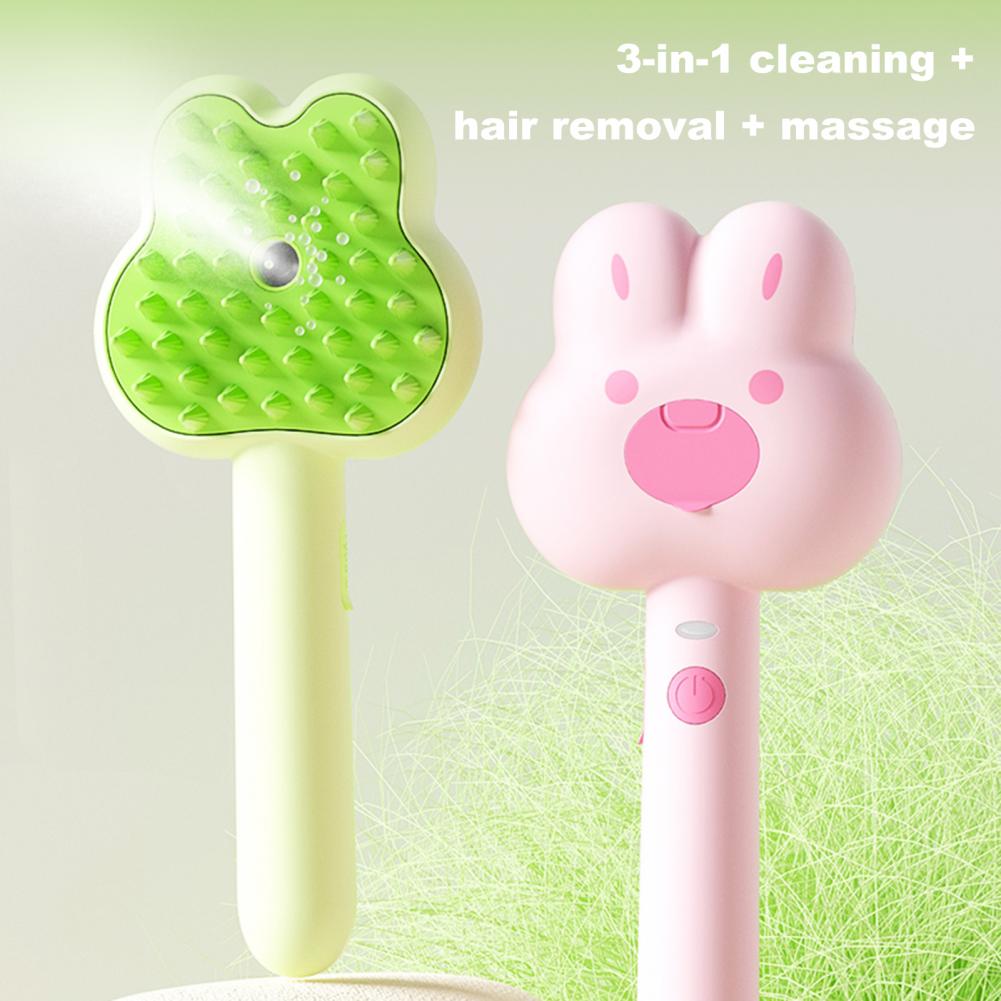 Rechargeable Self-Cleaning Pet Steam Brush For Grooming And Shedding