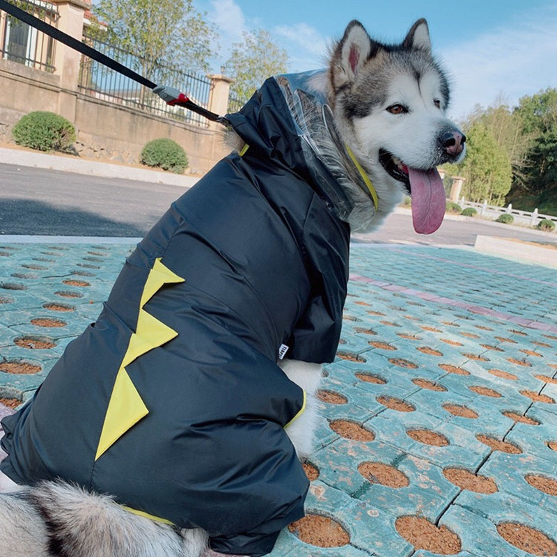 Lightweight Waterproof Pet Raincoat With Reflective Safety Hood