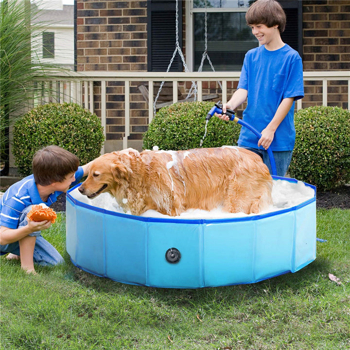 Foldable Pet Bathing Pool Collapsible Indoor Outdoor Tub