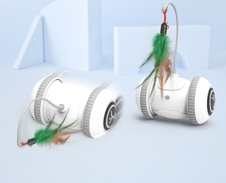 Interactive Pet Toy With Interchangeable Heads Feather Teaser Toy