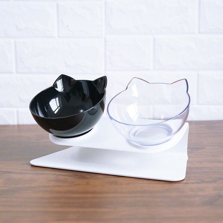 Non Slip Double Pet Bowl With Raised Neck Support Stand