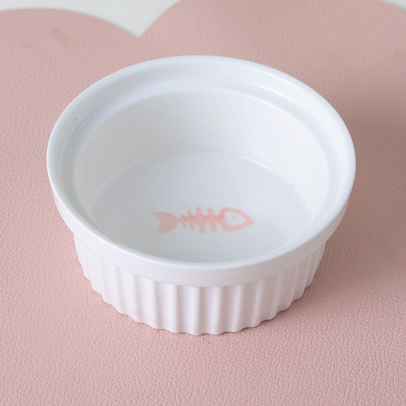 Ceramic Double Pet Bowl With Tall Angled Elevated Design