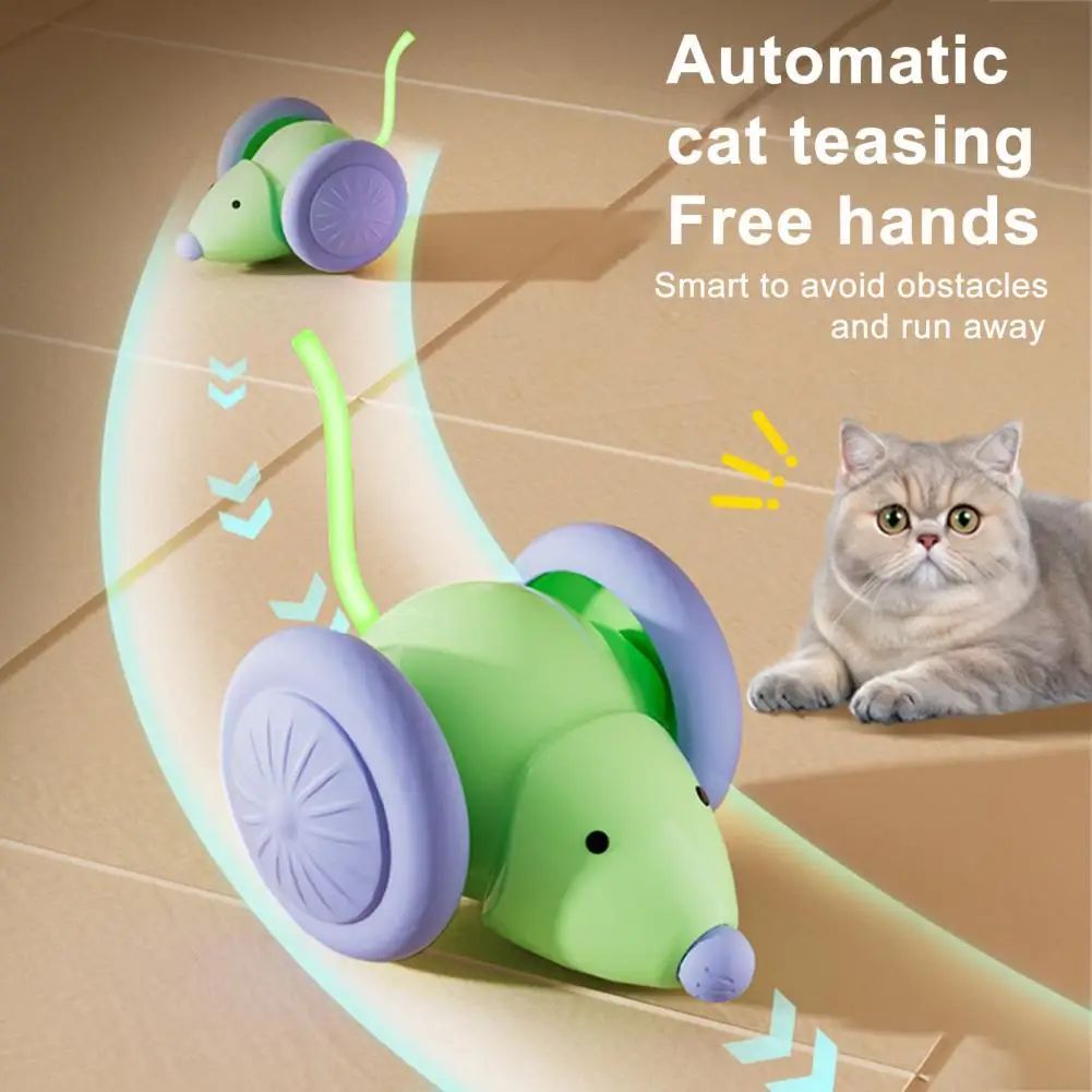 Interactive Electric Mouse Teasing Stick Automatic Pet Toy