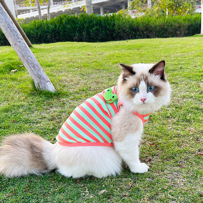 Striped Pet Vest Clothing For Small Pets