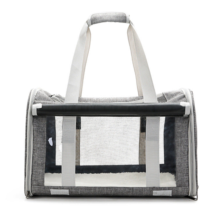 Outdoor Portable Pet Bag With Transparent Breathable Foldable Design