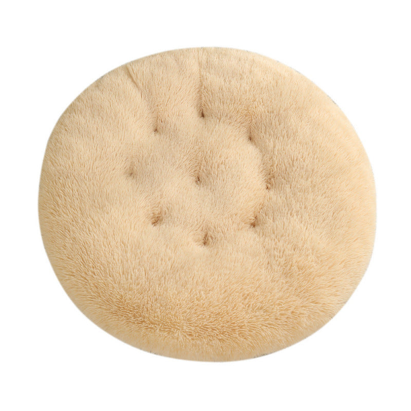Round Plush Warm Pet Bed Comfortable Sleeping Mat House