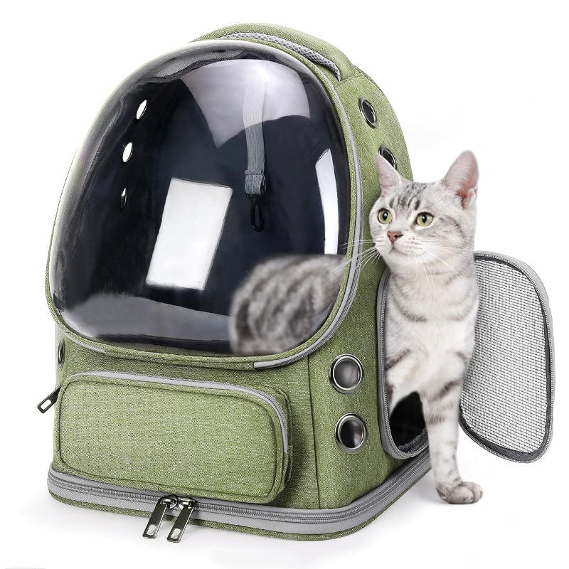 Transparent Portable Pet Backpack With Capsule Design