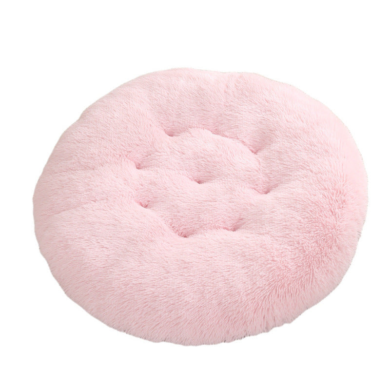 Round Plush Warm Pet Bed Comfortable Sleeping Mat House