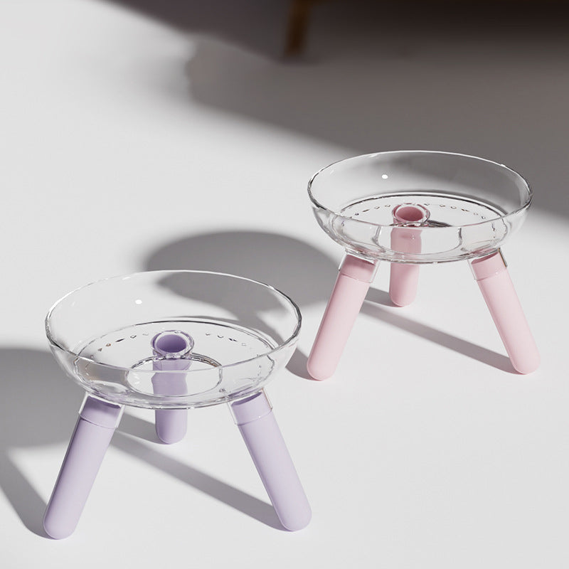 Transparent Glass Pet Feeding And Drinking Bowl Set