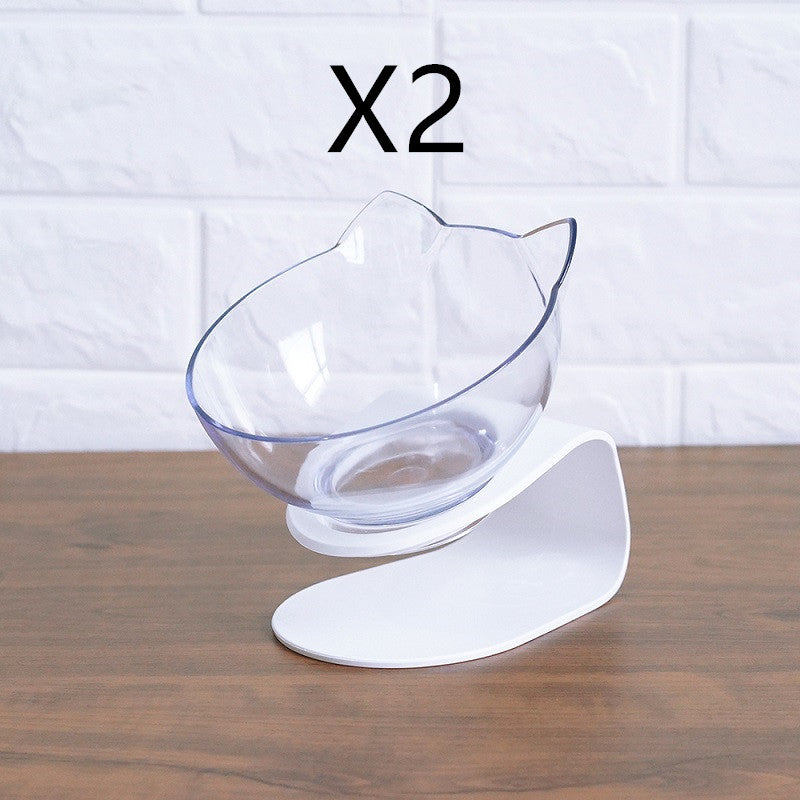 Non Slip Double Pet Bowl With Raised Neck Support Stand