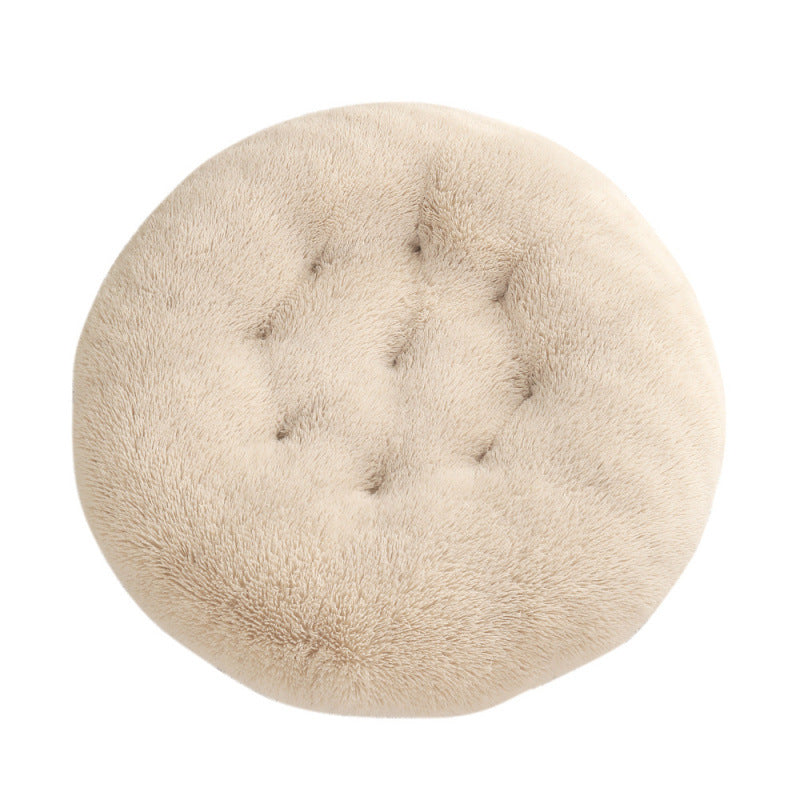 Round Plush Warm Pet Bed Comfortable Sleeping Mat House