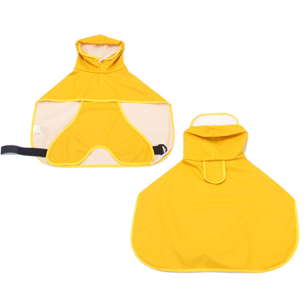 Transparent Brim Pet Raincoat With Bellyband