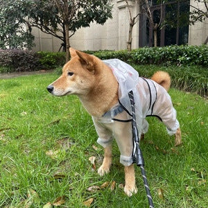 Large Waterproof Pet Raincoat With Hood