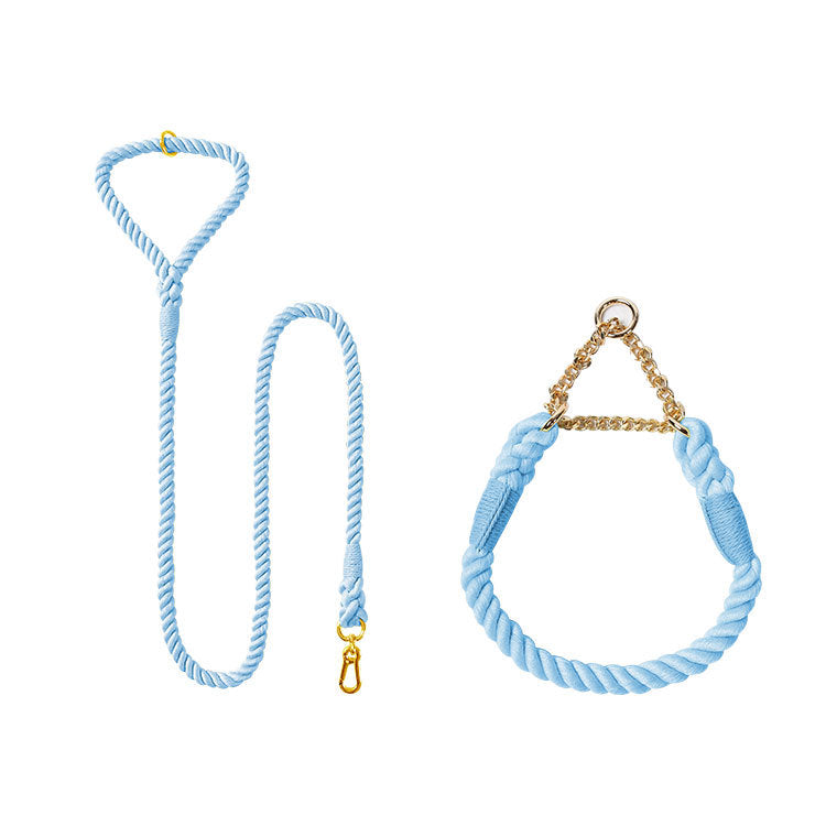 Woven Cotton Pet Leash and Collar Set