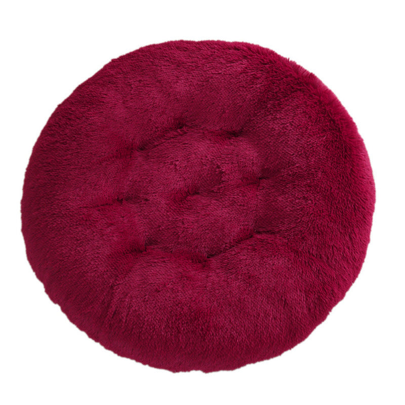 Round Plush Warm Pet Bed Comfortable Sleeping Mat House