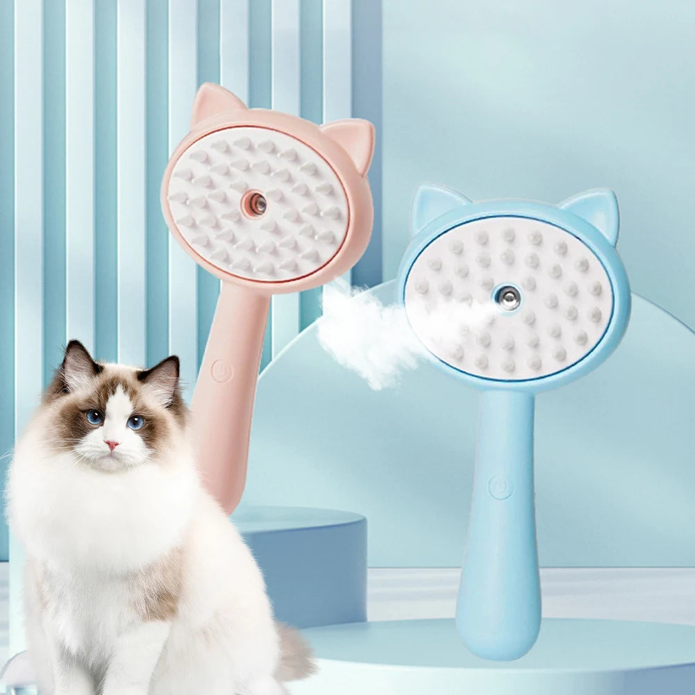 Rechargeable Self-Cleaning Pet Grooming Brush with Mist