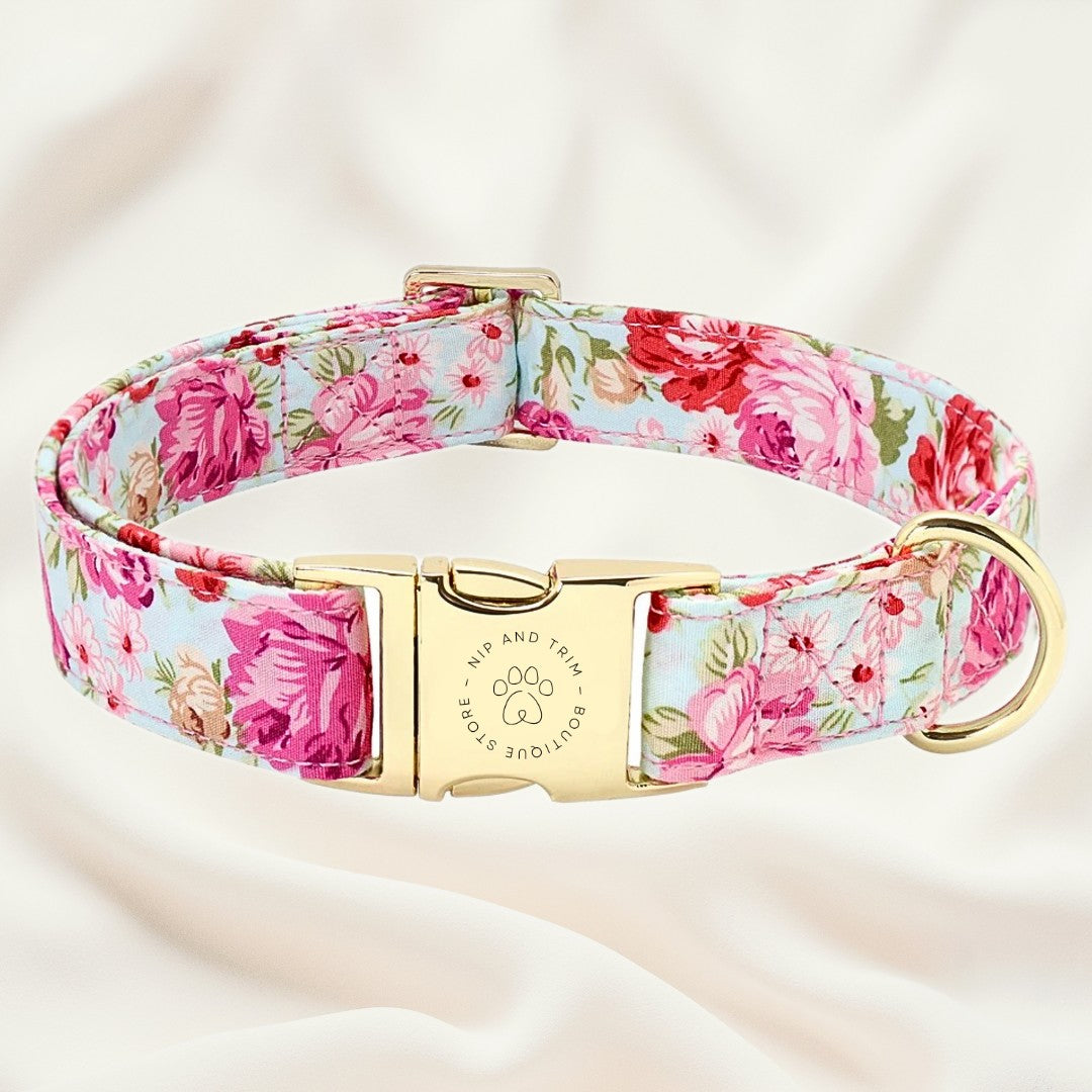 Custom Pet Collar With Engraved ID Tag And Lettering