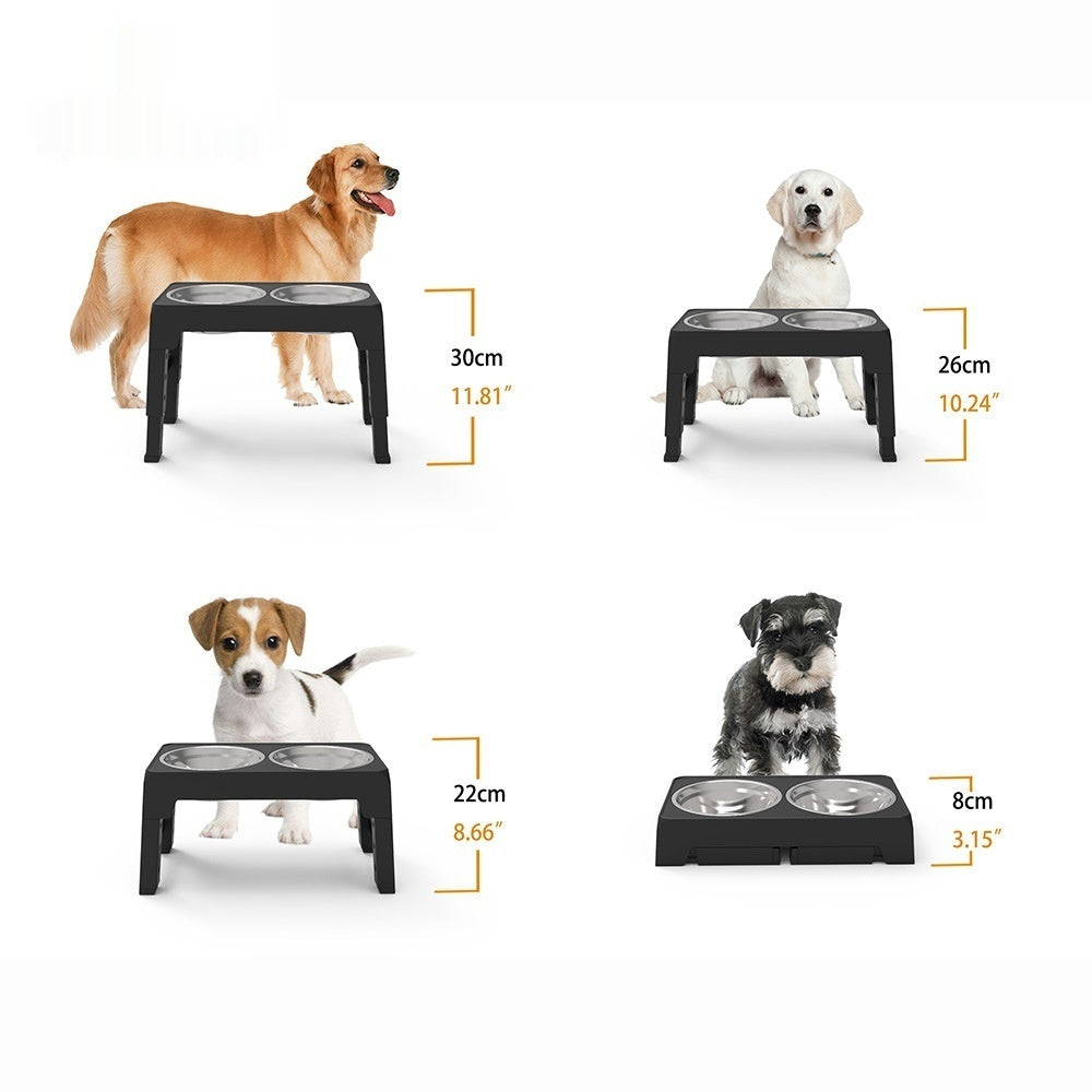 Adjustable Elevated Pet Food Bowl Integrated Design