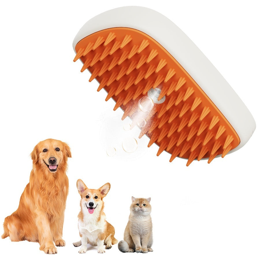 USB Rechargeable Pet Grooming Steam Brush Comb