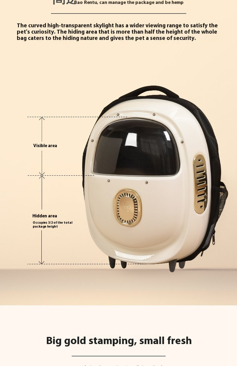 Pet Backpack With Half Window Heating And Airflow System