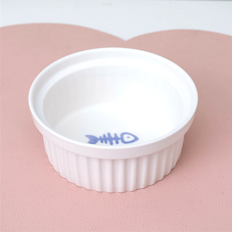 Ceramic Double Pet Bowl With Tall Angled Elevated Design