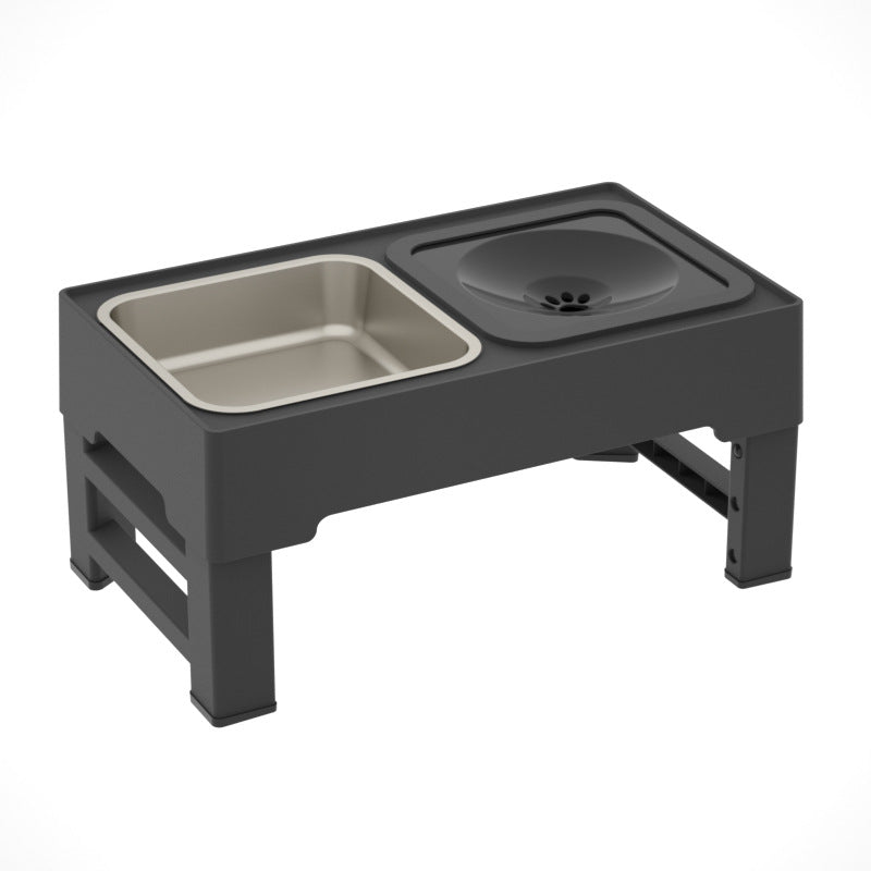 Adjustable Elevated Stainless Steel Double Pet Feeding Bowl Set