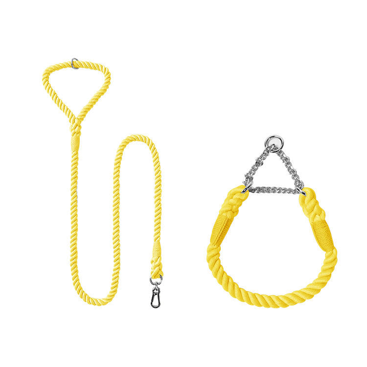 Woven Cotton Pet Leash and Collar Set
